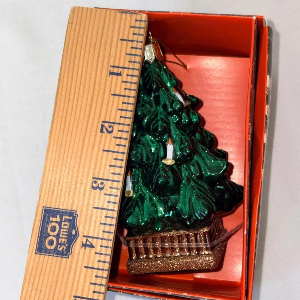 John Derian Target Glass Christmas Tree Ornament 2025 Dated‎ Green  4.25